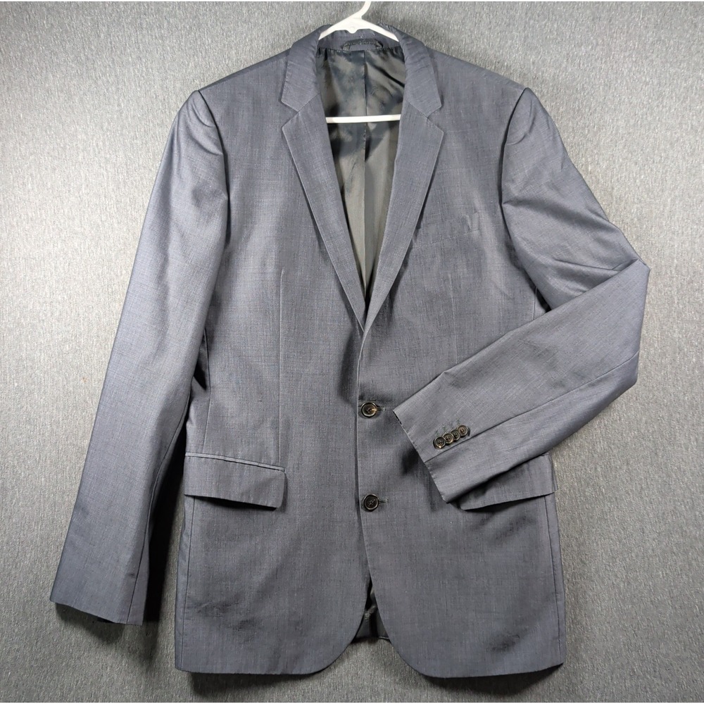 Hugo Boss Amaro/Heise Sport Coat Jacket Blazer Sz 40L Two Button Wool Gray VGUC